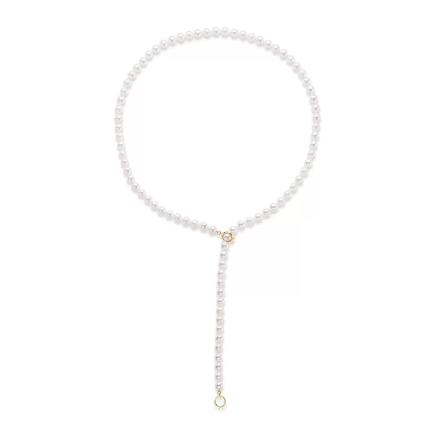 KBH Jewels Akoya Pearl Adjustable Lariat 14K Yellow Gold Clearance