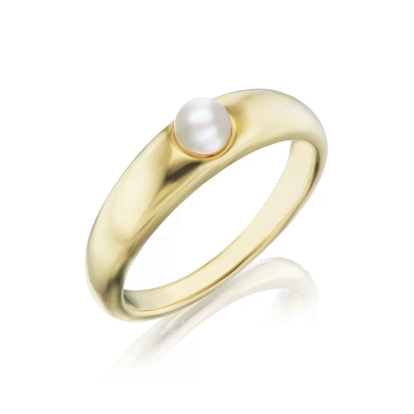 KBH Jewels Akoya Pearl Dome Ring 14K Yellow Gold Outlet