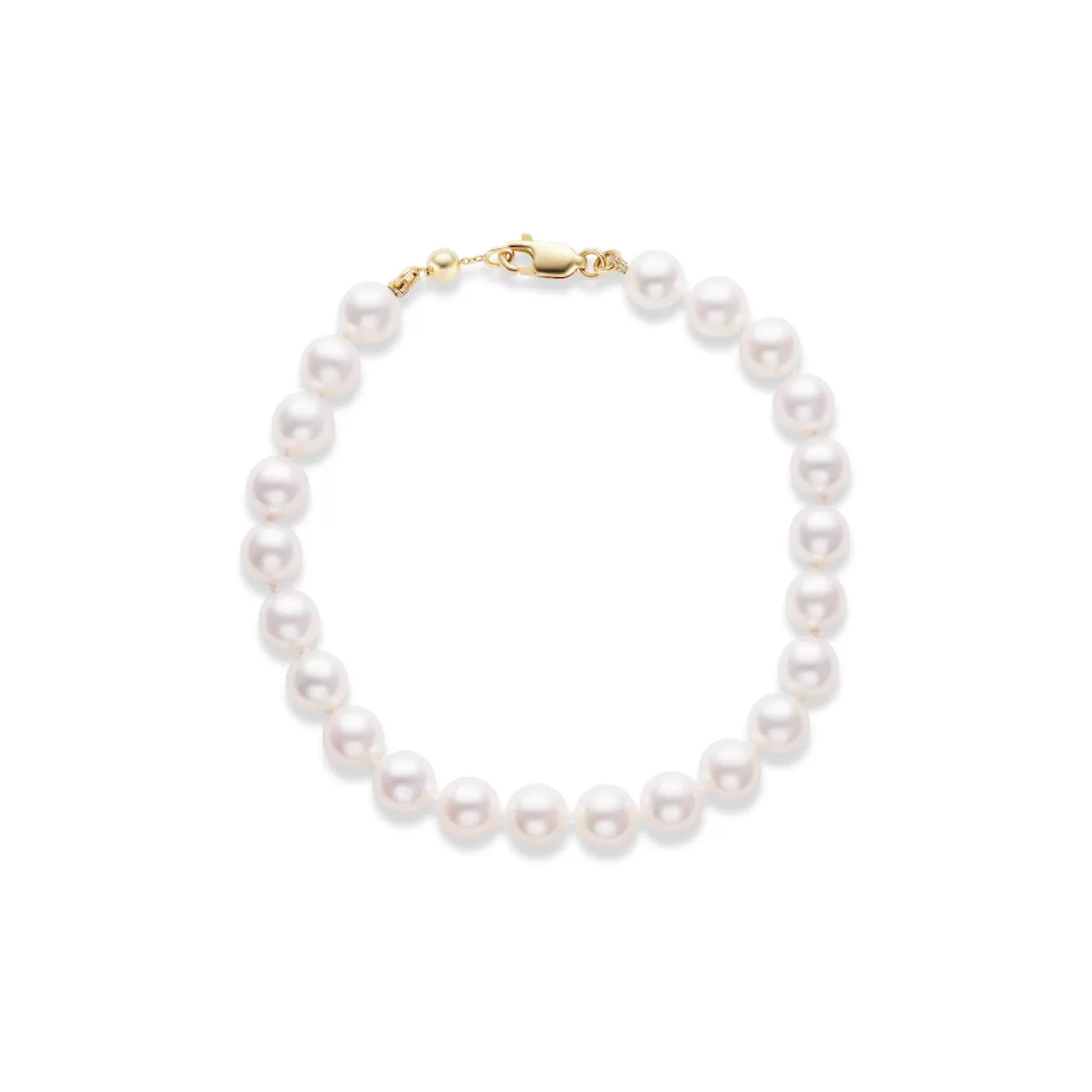 KBH Jewels Akoya Pearl Strand Bracelet 14K Yellow Gold Outlet