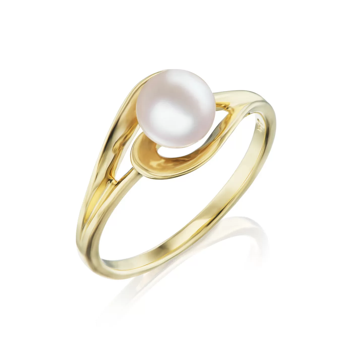 KBH Jewels Akoya Pearl Twist Ring 14K Yellow Gold Sale