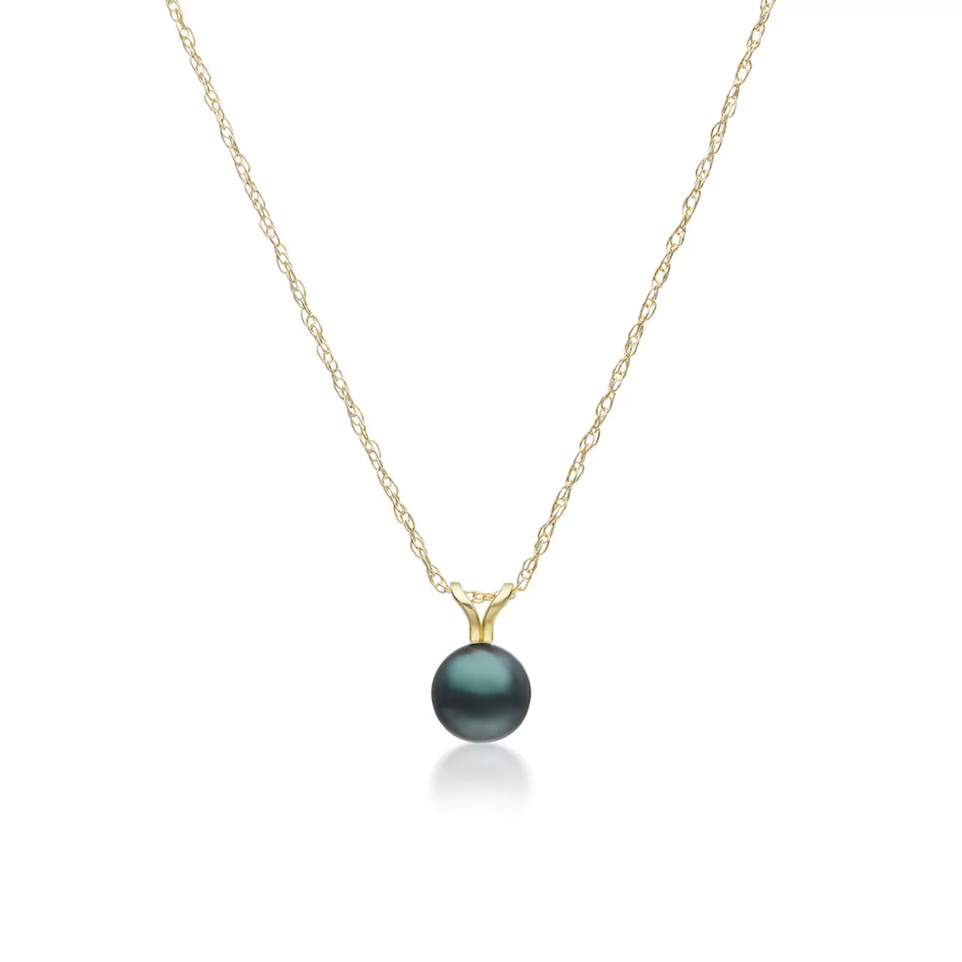 KBH Jewels Black Akoya Pearl Necklace 14K Yellow Gold Best Sale