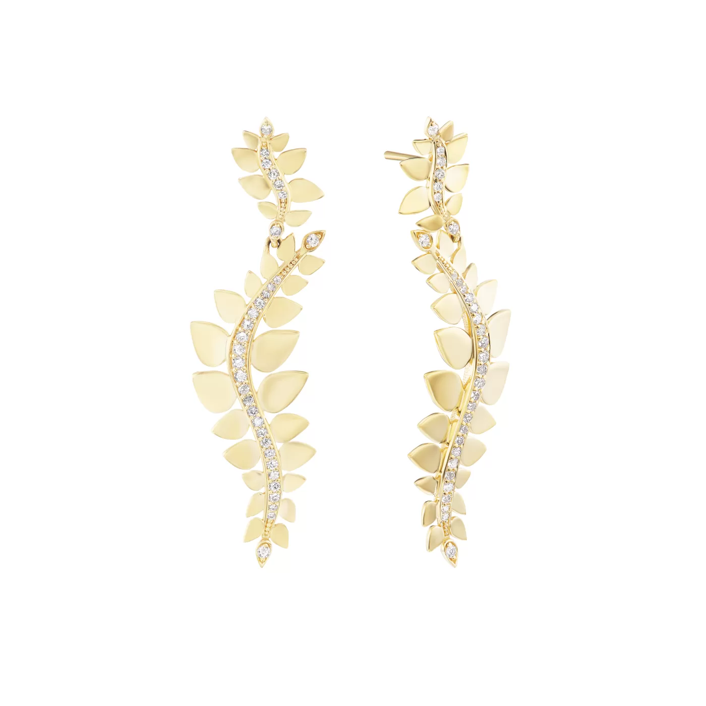 KBH Jewels Black Tie Leaf Climber Earrings Best Sale