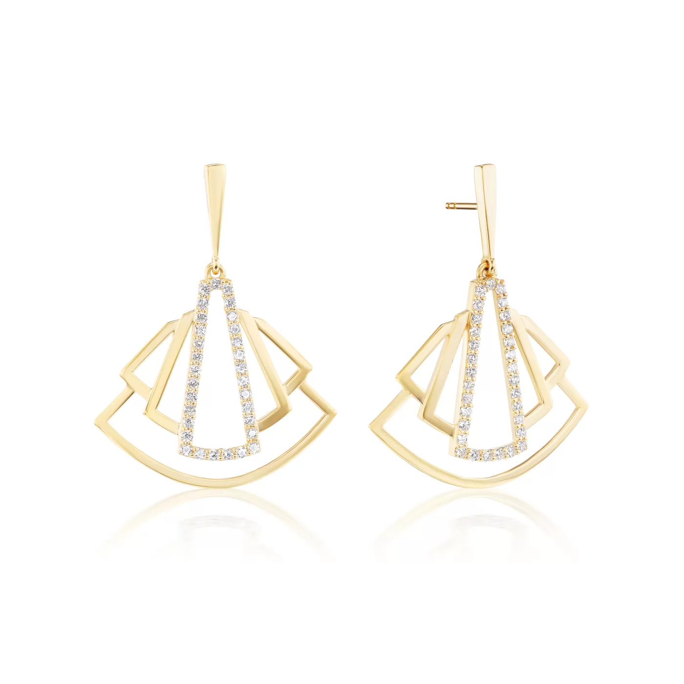 KBH Jewels Deco Diamond Fan Drop Earrings Best