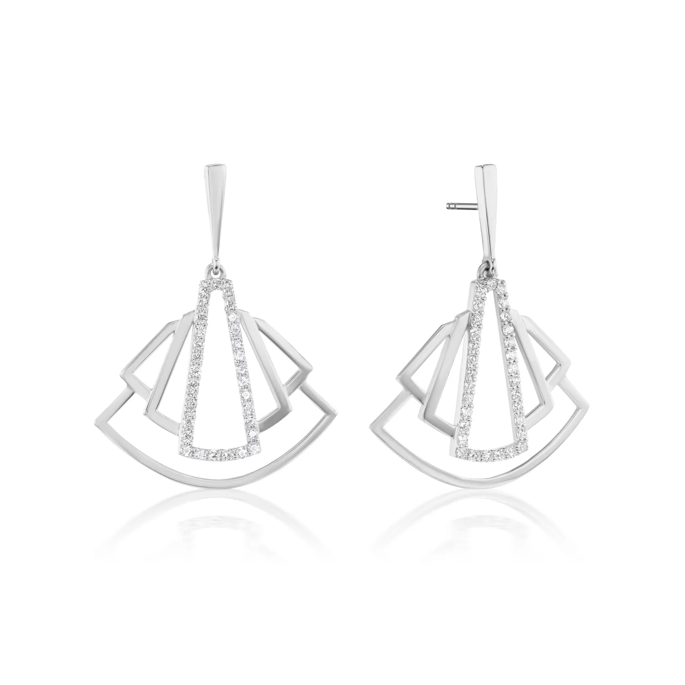 KBH Jewels Deco Diamond Fan Drop Earrings Best