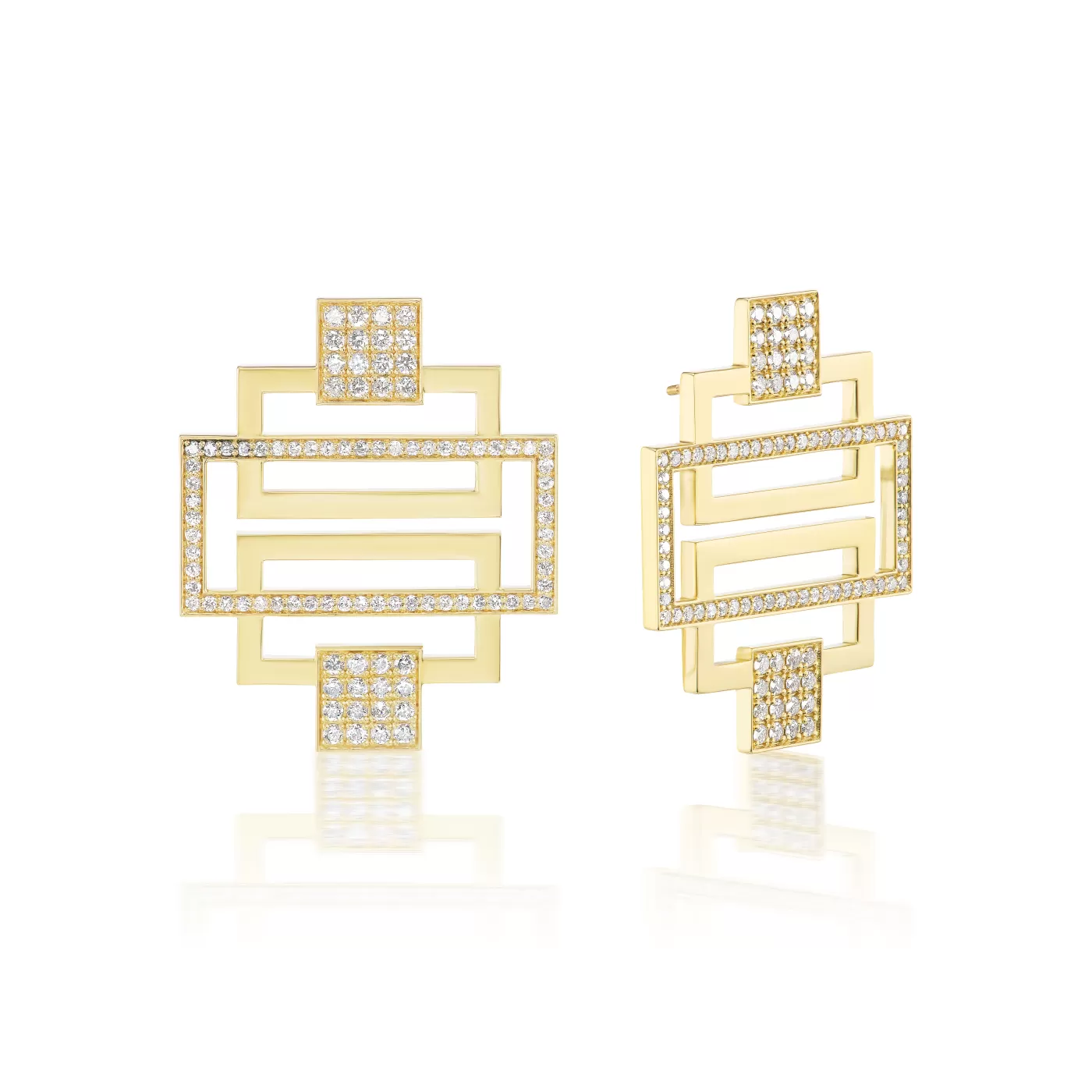 KBH Jewels Deco Diamond Greca Studs Outlet