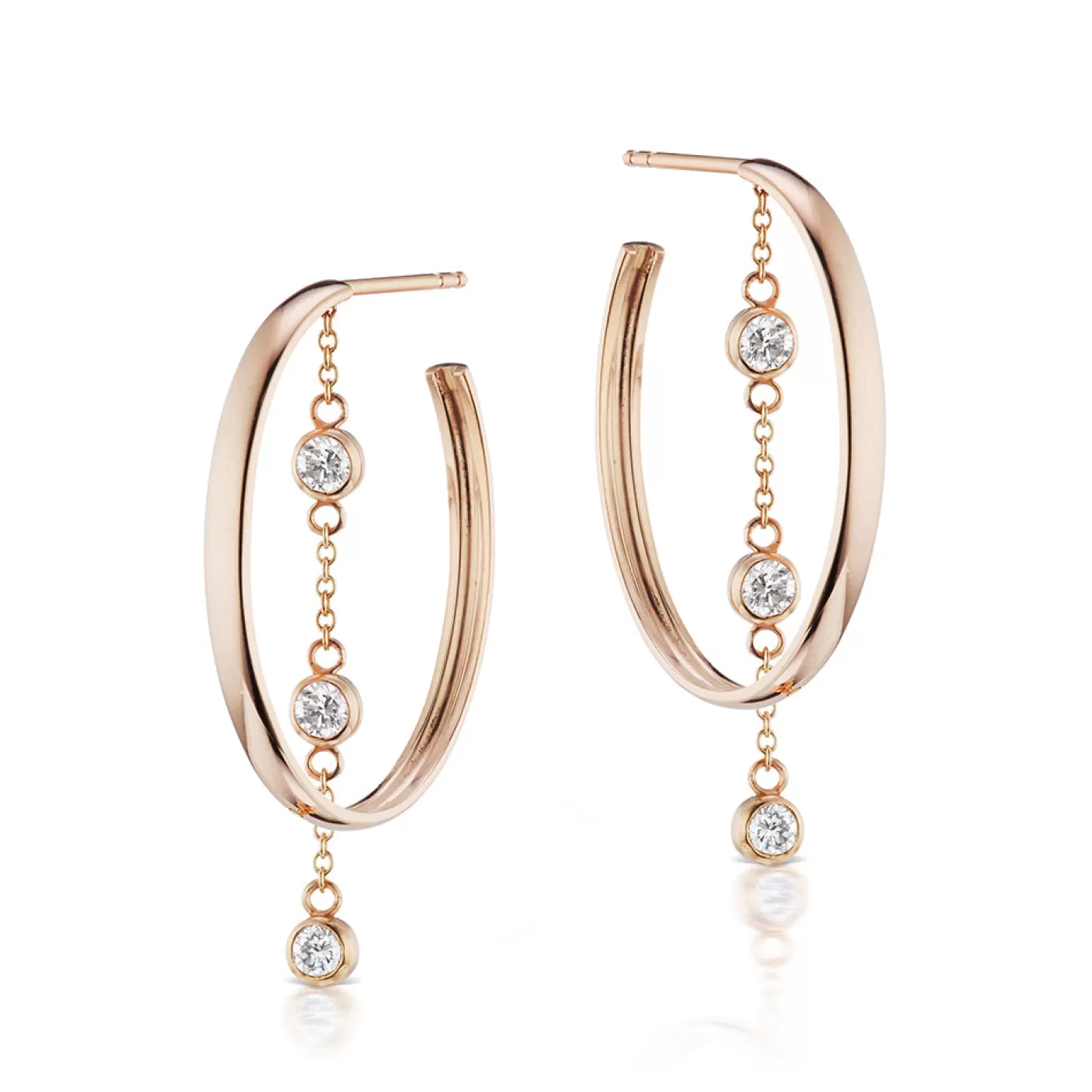 KBH Jewels Diamond Dangle Hoops New