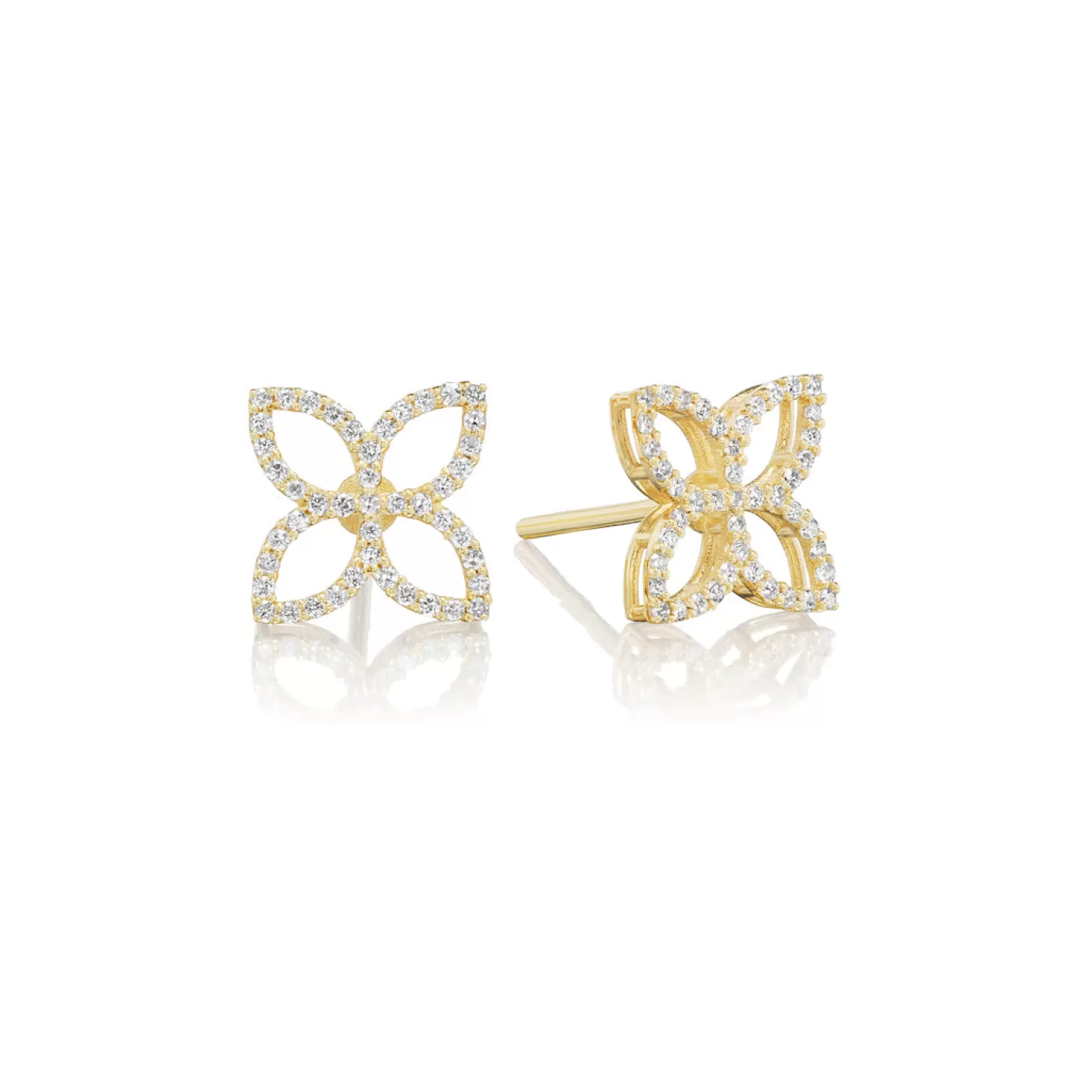 KBH Jewels Diamond Petal Studs 14K Yellow Gold Shop