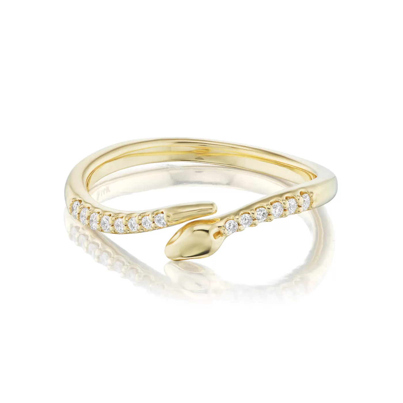 KBH Jewels Diamond Single Snake Ring 14K Yellow Gold Discount