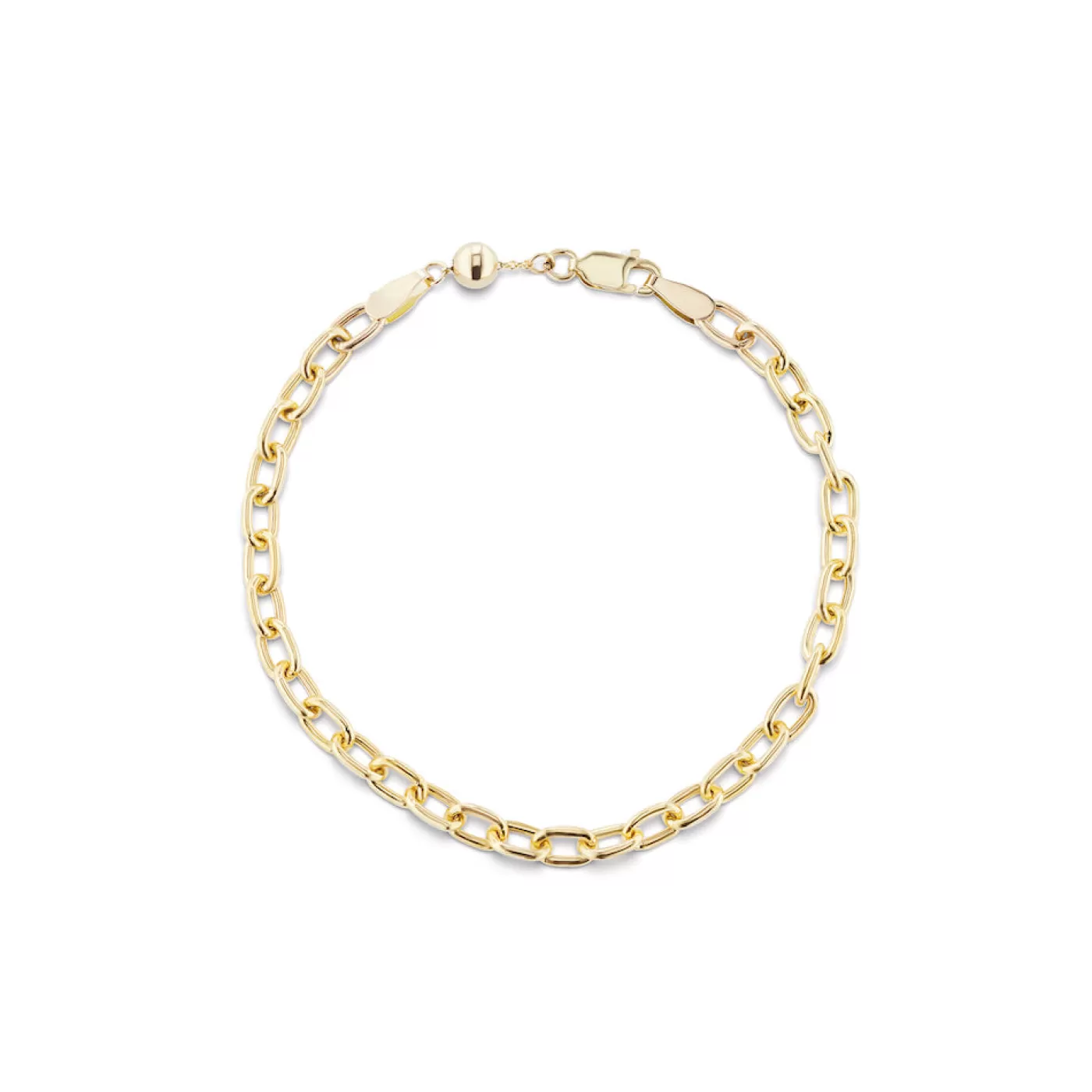 KBH Jewels Elongated Link Bracelet 14K Yellow Gold Hot