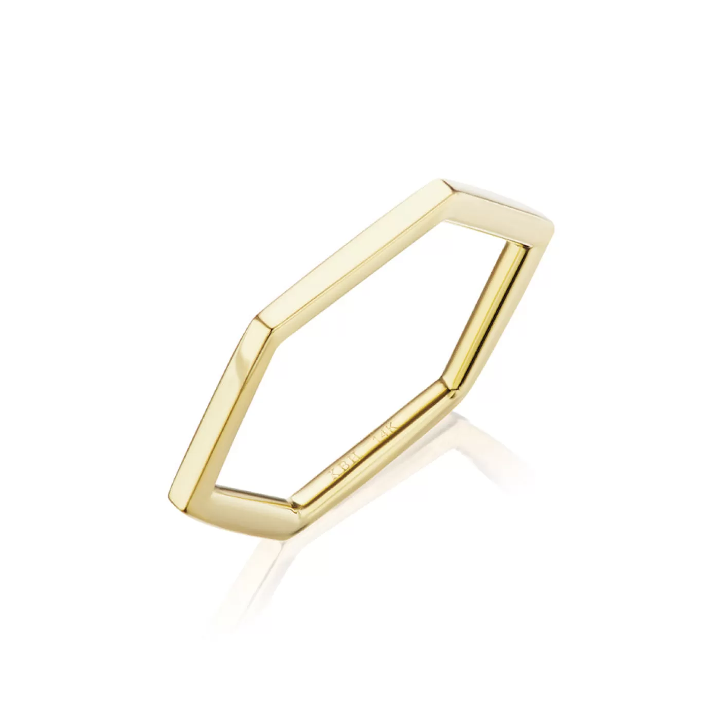 KBH Jewels Reclaimed Hex Ring 14K Yellow Gold Clearance