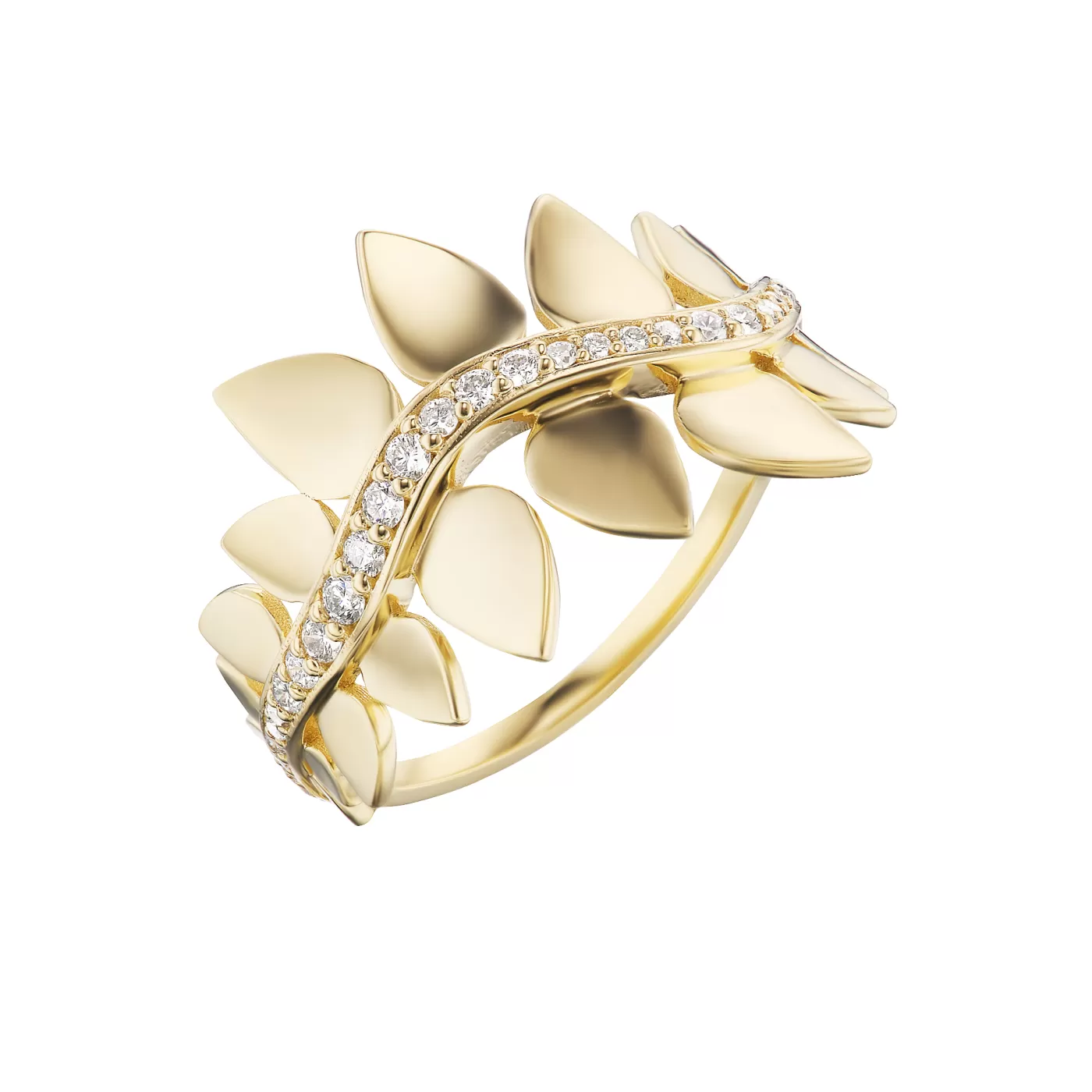 KBH Jewels Single Leaf Climber Ring Hot