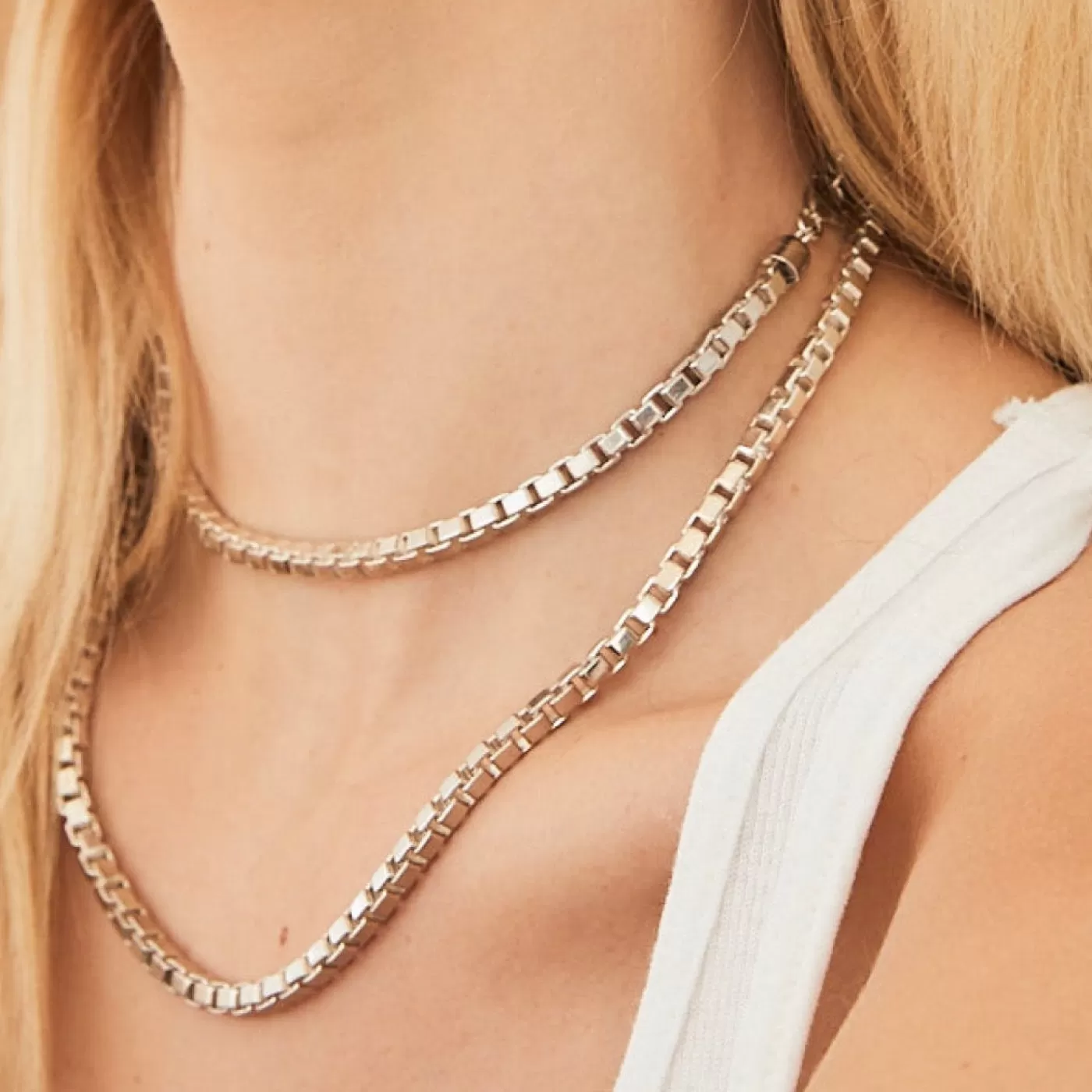 KBH Jewels Box Chain Necklace Sterling Silver Online