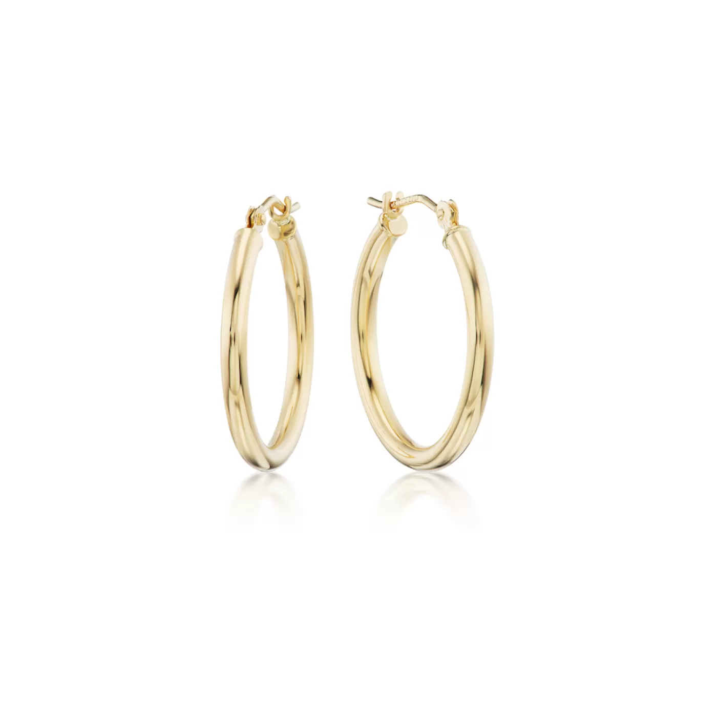 KBH Jewels Tube Hoops - Medium 14K Yellow Gold New