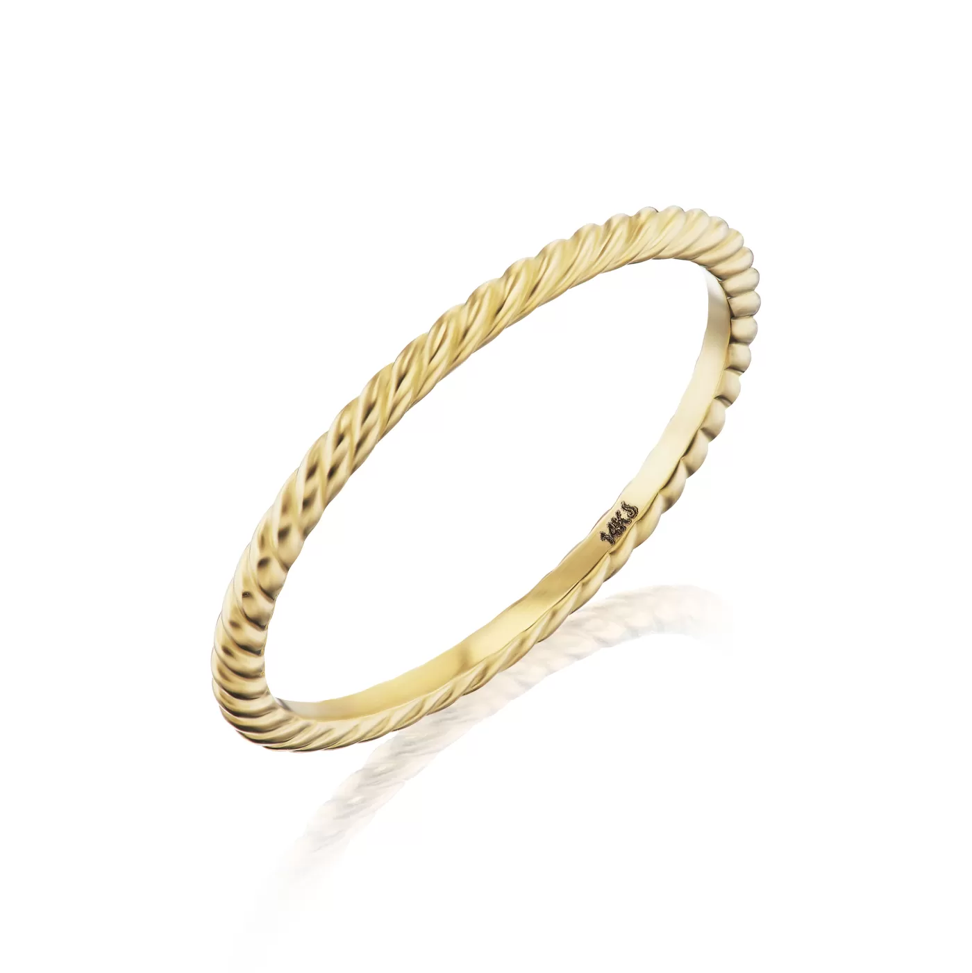 KBH Jewels Twisted Rope Ring 14K Yellow Gold Best Sale